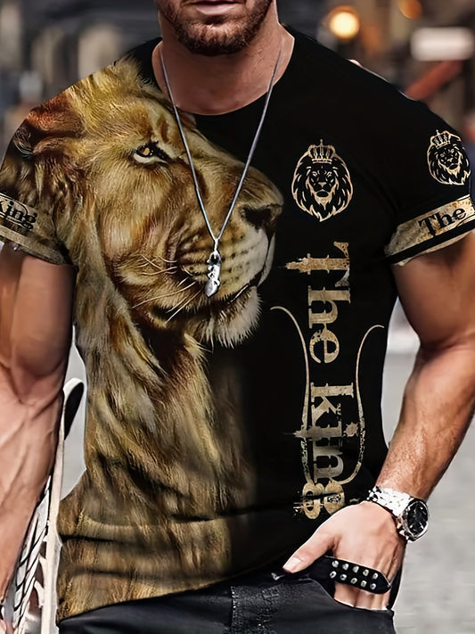 Men's Unisex T Shirt Tee Tiger Graphic Prints Crew Neck Black Yellow 3D Print Outdoor Street Short Sleeve Print Clothing Apparel Sports Casual Big And Tall